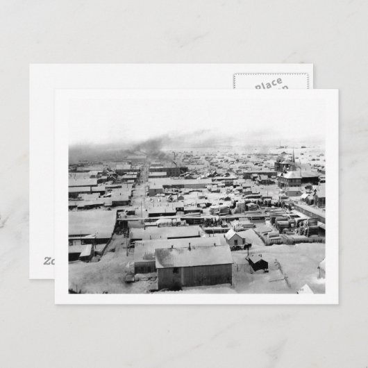 Vogelperspektive von Nome, Alaska mit Schnee Postkarte (Vorne/Hinten)