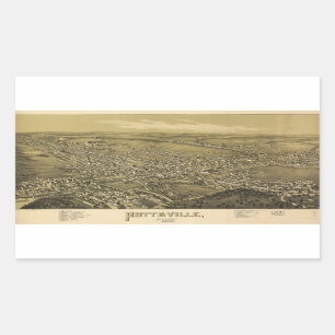 Vogelperspektive von Pottsville Pennsylvania (1889 Rechteckiger Aufkleber
