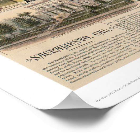 Vogelperspektive von Sacramento, Kalif. (1293) Poster (Ecke)