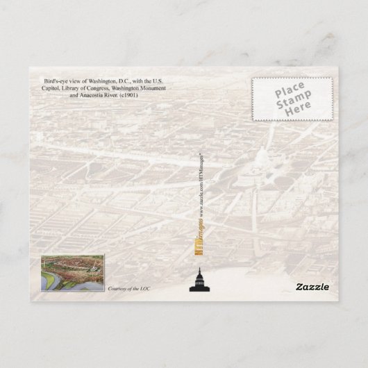 Vogelperspektive Washington D.C. (1901) Postkarte (Rückseite)