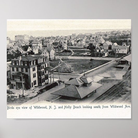 Vogelperspektive, Wildwood, New Jersey, Vintag Poster (Vorne)