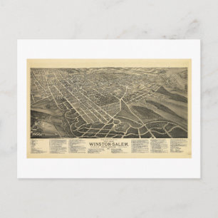 Vogelperspektive Winston-Salem North Carolina 1891 Postkarte