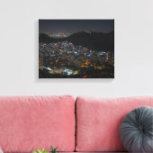 Vogelperspektivfotografie von Stadtlichtern Leinwanddruck (Insitu (Wohnzimmer))