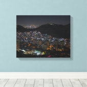 Vogelperspektivfotografie von Stadtlichtern Leinwanddruck (Insitu (Holzboden))