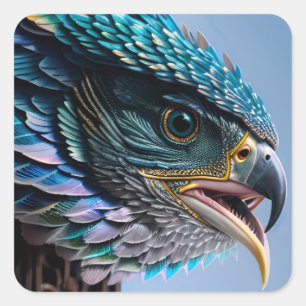 Vogelpinkeln durch verziertes Tor Quadratischer Aufkleber