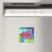 Vogelrosa auf blau magnet (In Situ (Geschirrspüler))
