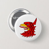 Vogelroter Kreaturenbeere Button (Vorne & Hinten)