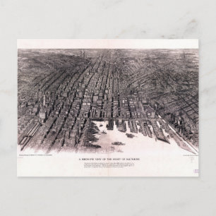 Vogel's Eye View of Baltimore, Maryland (1912) Postkarte