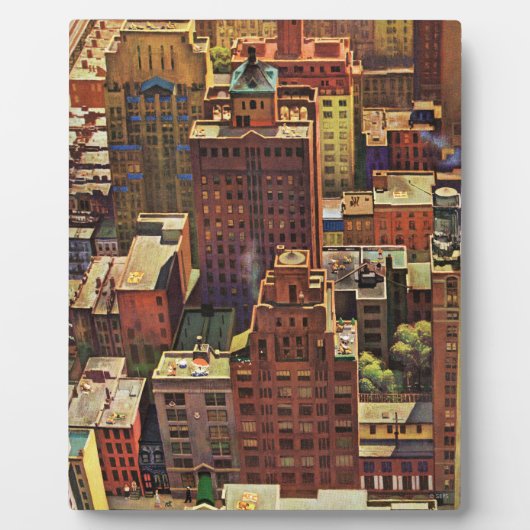 Vogel's-Eye View of New York City by John Falter Fotoplatte (Vorderseite)