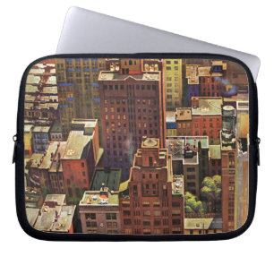 Vogel's-Eye View of New York City by John Falter Laptopschutzhülle
