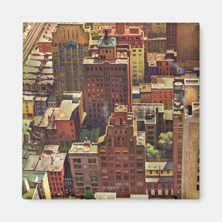 Vogel's-Eye View of New York City by John Falter Magnet