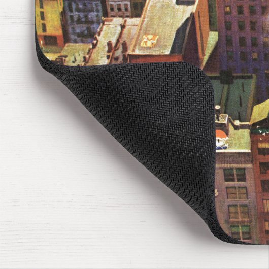 Vogel's-Eye View of New York City by John Falter Mousepad (Ecke)