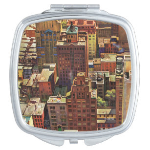 Vogel's-Eye View of New York City by John Falter Taschenspiegel