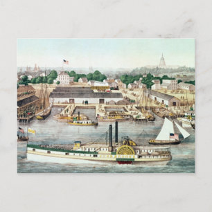 Vogel's Eye View of Sixth Street Wharf Postkarte