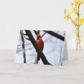 Vogelsammlung: Nordischer Kardinal (Blankonoten) Karte (Gelbe Blume)