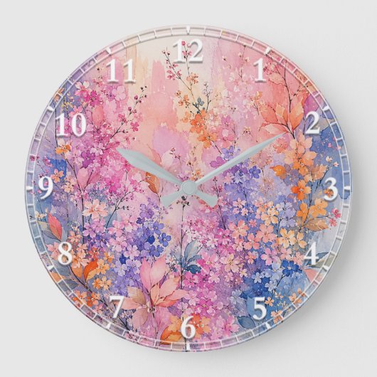 Vogelsang unter Blüten Große Wanduhr (Vorderseite)