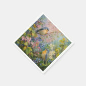 Vogelsang unter Blüten Serviette (Ecke)