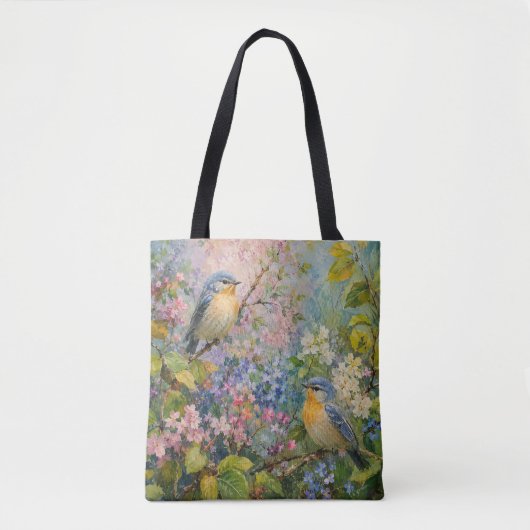 Vogelsang unter Blüten Tasche (Vorderseite)