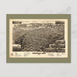 Vogelschau von Leadville, Colorado (1882) Postkarte