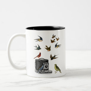 Vogelschaugeschenke Ornithologe Vogelbeobachter Vo Zweifarbige Tasse