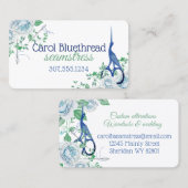 Vogelschere zur Nähschere von Sequests Visitenkarte (Vorne/Hinten)