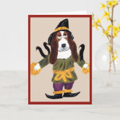 Vogelscheuche Basset Hound Karte (Gelbe Blume)
