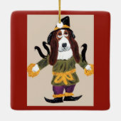 Vogelscheuche Basset Hound Keramikornament (Rückseite)