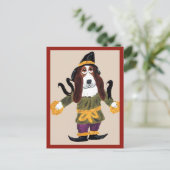 Vogelscheuche Basset Hound Postkarte (Stehend Vorderseite)