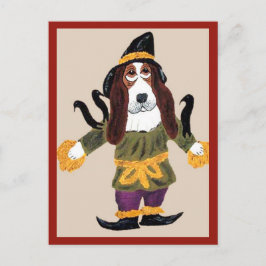 Vogelscheuche Basset Hound Postkarte