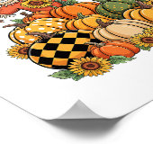Vogelscheuche Happy Fall Y'all Kürbis Thanksgiving Poster (Ecke)