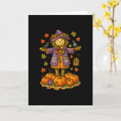 Vogelscheuche Herbsternte Herbstsaison Kürbis Dank Karte (Gelbe Blume)