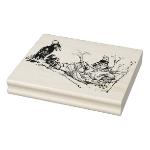 Vogelscheuche in einer Baumillustrationskunststemp Gummistempel