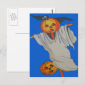 Vogelscheuche Jack O' Lantern Kürbis Geist Postkarte (Vorne/Hinten)