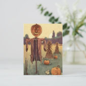 Vogelscheuche Jack O Lantern Kürbis Postkarte (Stehend Vorderseite)