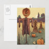 Vogelscheuche Jack O Lantern Kürbis Postkarte (Vorne/Hinten)