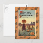 Vogelscheuche Jack O Lantern Kürbis Postkarte (Vorne/Hinten)