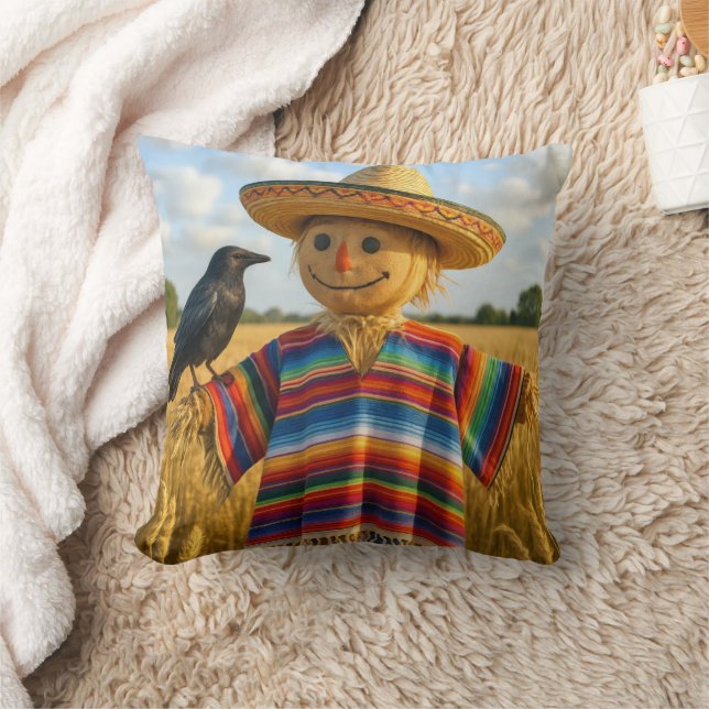 Vogelscheuche mit Sombrero und Poncho Kissen (Decke)