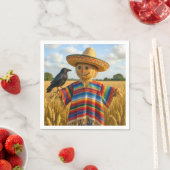 Vogelscheuche mit Sombrero und Poncho Serviette (Beispiel)