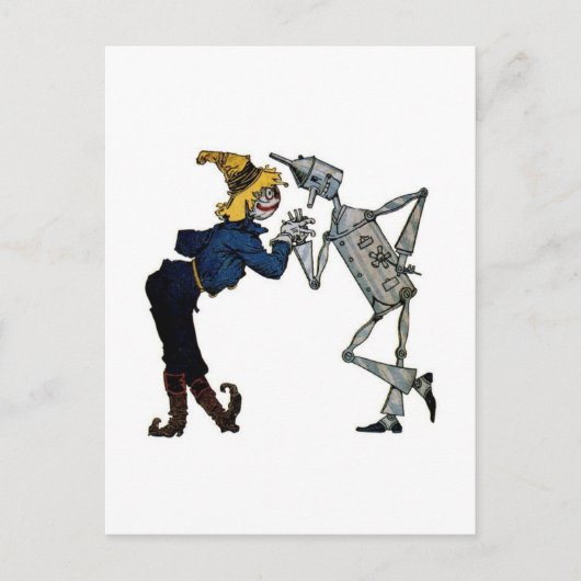 Vogelscheuche und Blechmann Postkarte (Vorderseite)