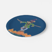 Vogelscheuche und Kürbise Pappteller (Schrägansicht)