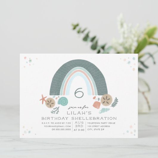 Vogelscheuche unter dem Regenbogen Einladung (Stehend Vorderseite)