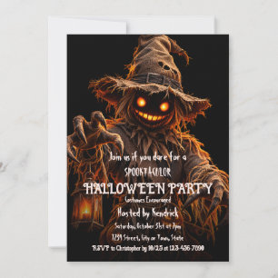 Vogelscheuchen-Halloween-Kostüm-Party-Einladung Einladung