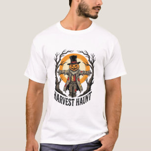 Vogelscheuchen Halloween-Shirt Vintage Gravur Ernt T-Shirt