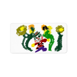 Vogelscheuchen Sonnenblumen Freude Adressaufkleber