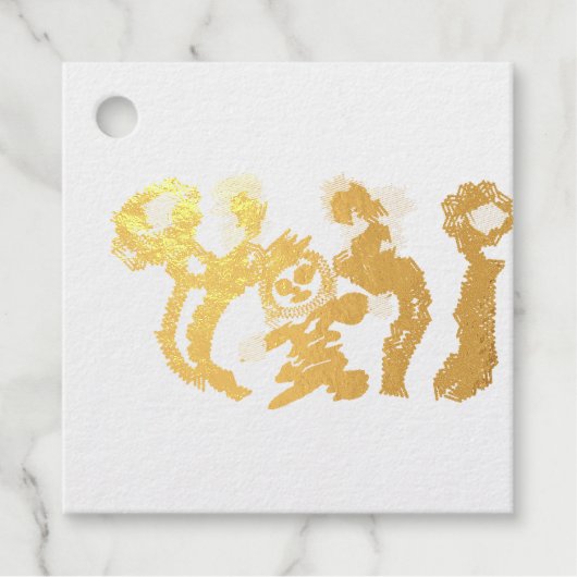 Vogelscheuchen Sonnenblumen Freude Geschenkanhänger (Vorderseite)