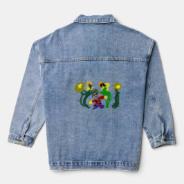 Vogelscheuchen Sonnenblumen Freude Jeansjacke