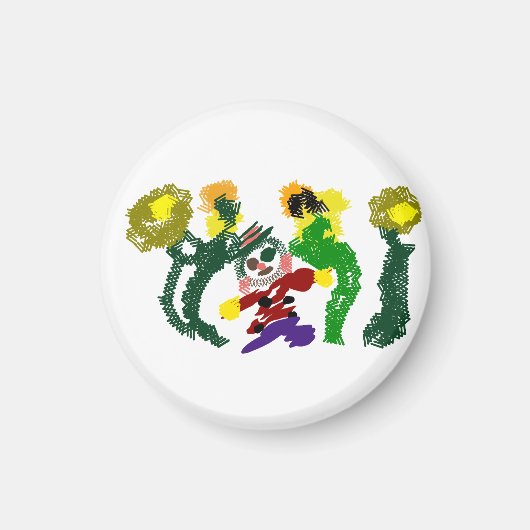 Vogelscheuchen Sonnenblumen Freude Magnet (Vorne)
