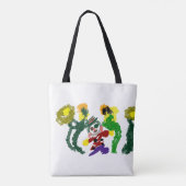 Vogelscheuchen Sonnenblumen Freude Tasche (Rückseite)