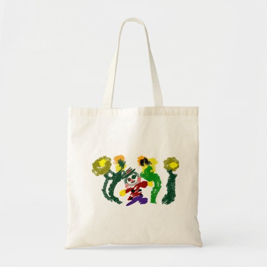 Vogelscheuchen Sonnenblumen Freude Tragetasche (Vorne)