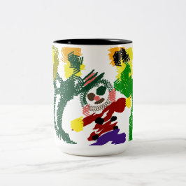 Vogelscheuchen Sonnenblumen Freude Zweifarbige Tasse